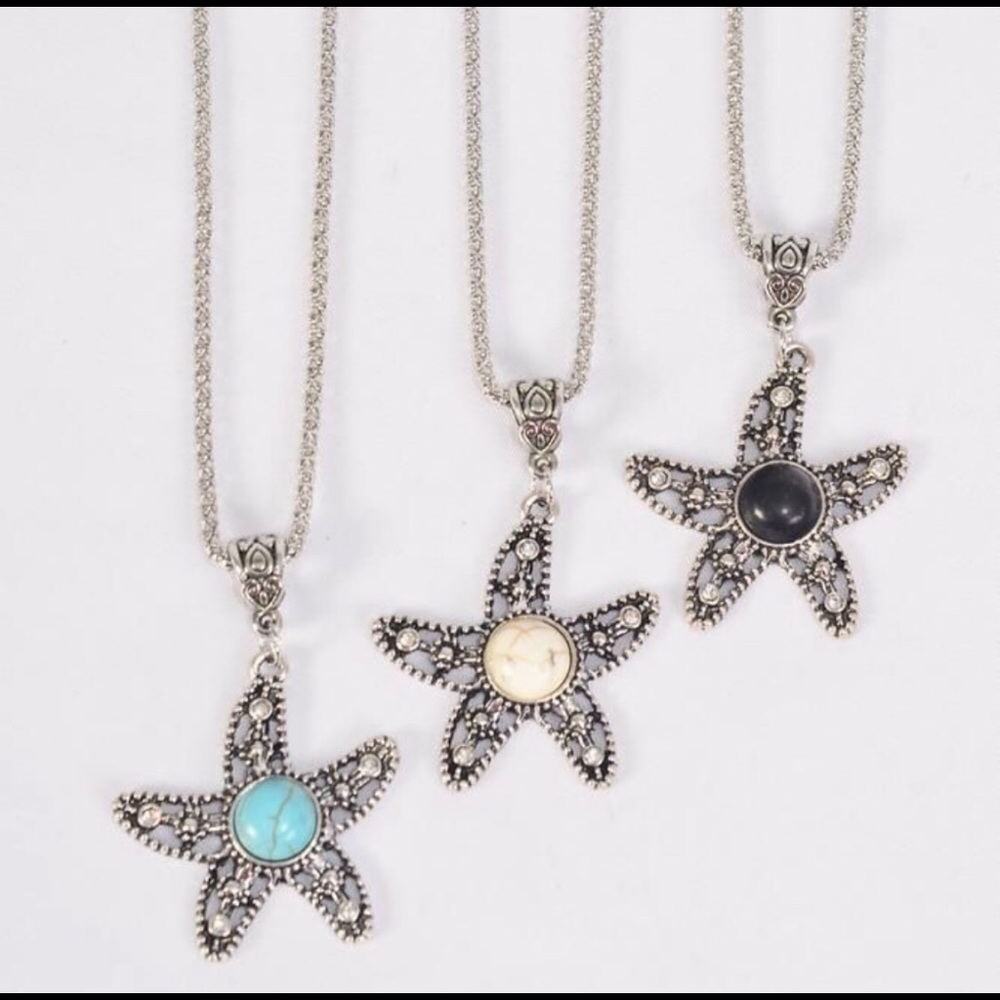 Starfish Semiprecious Stone Necklaces!